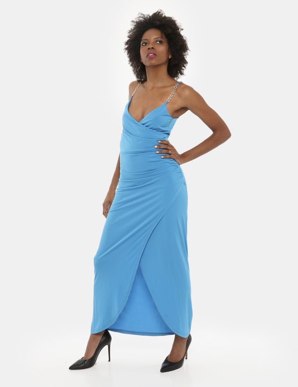 Vestito Vougue azzurro turchese - COMPOSIZIONE E VESTIBILITÀ:95% poliestere 5% elastanemodella e vestibilità.CONSIGLI DI STI