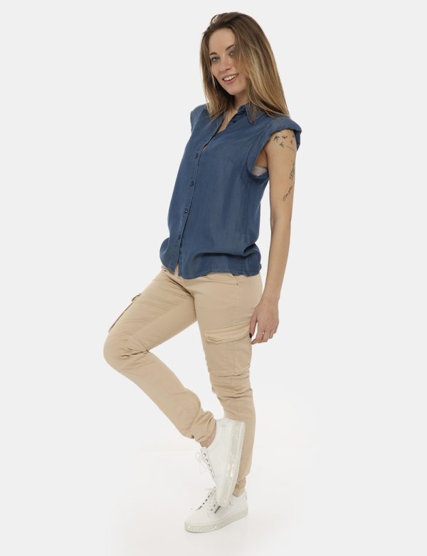 Pantalone Fifty Four beige - COMPOSIZIONE E VESTIBILITÀ:97% cotone 3% elastaneLa modella è alta 170 cm e indossa la taglia 2