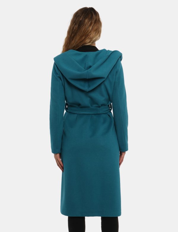 Cappotto Vougue azzurro ottanio - COMPOSIZIONE E VESTIBILITÀ:92% poliestere 8% viscosaLa modella è alta 170 cm e indossa la