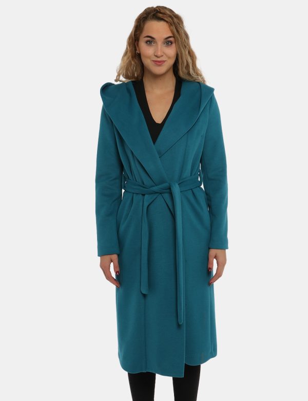 Cappotto Vougue azzurro ottanio - COMPOSIZIONE E VESTIBILITÀ:92% poliestere 8% viscosaLa modella è alta 170 cm e indossa la