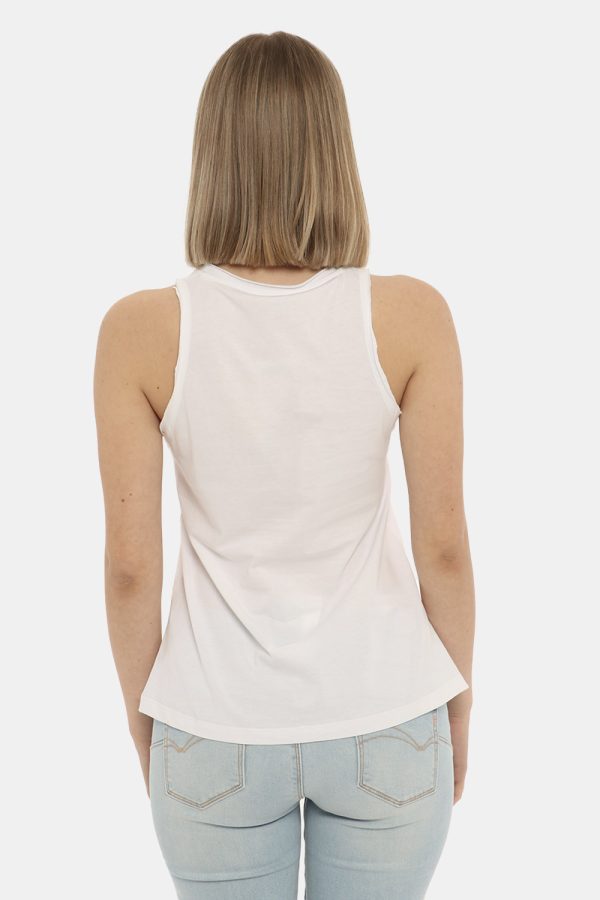 top Yes Zee bianco con glitter - COMPOSIZIONE E VESTIBILITÀ:100% cotoneLa modella è alta 170 cm e indossa la taglia S. La ve