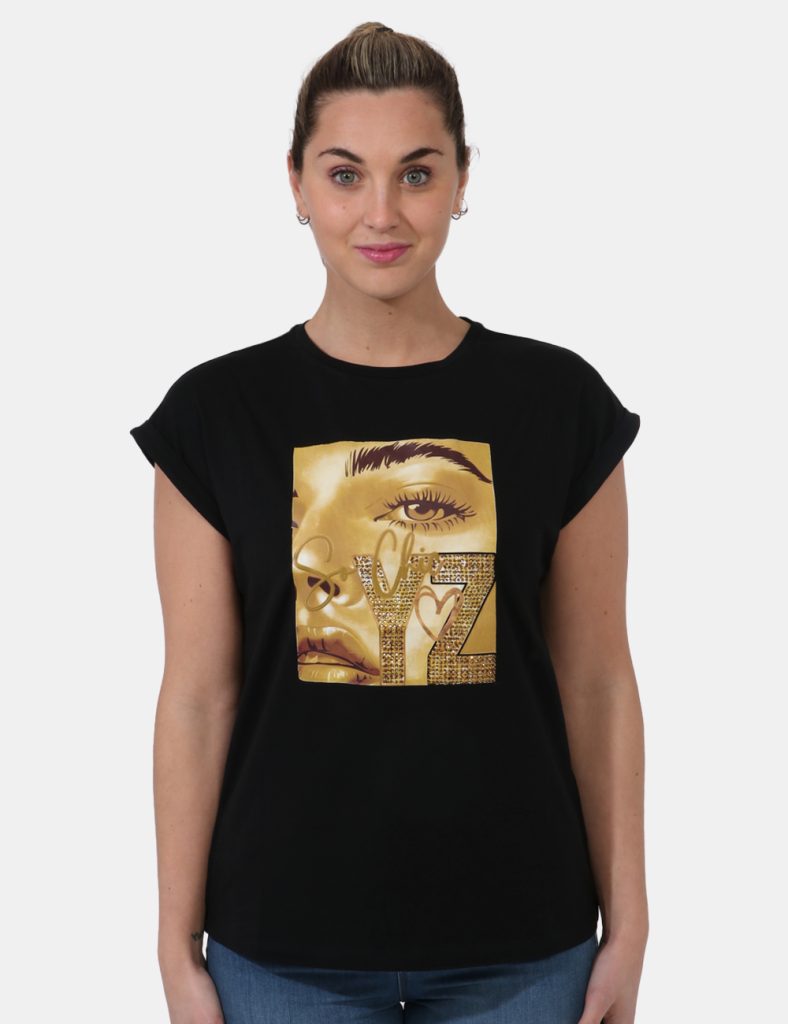 Abbigliamento donna scontato - T-shirt Yes Zee Nero