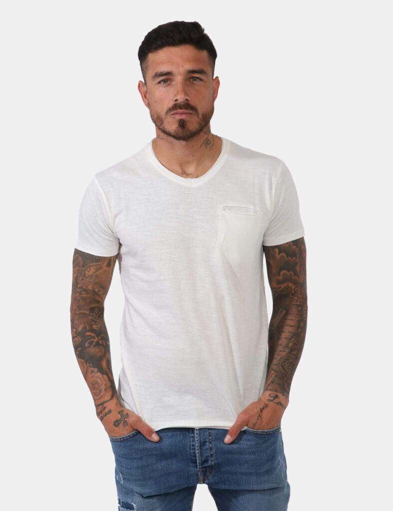 T-shirt uomo scontata - T-shirt Yes Zee Bianco