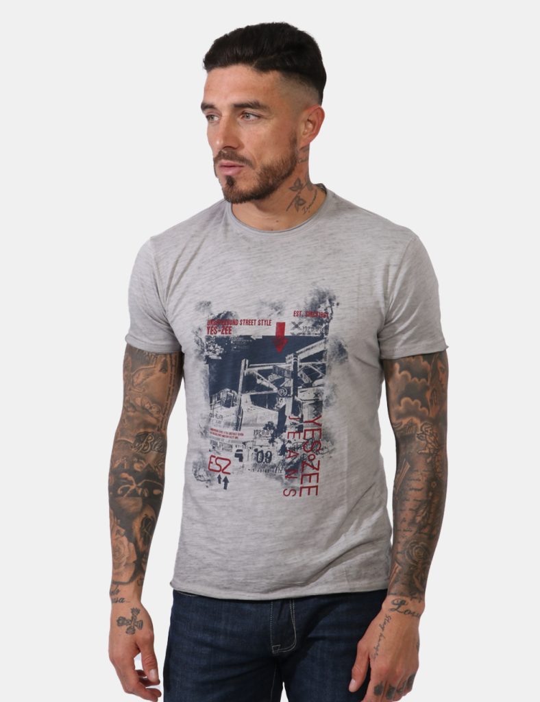 T-shirt uomo scontata - T-shirt Yes Zee Grigio