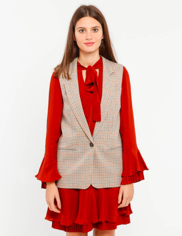Gilet Twin Set con finte tasche - 55% lana 41% poliestere 38% altre fibre 1% elastina - fodera: 100% poliestereLa modella i