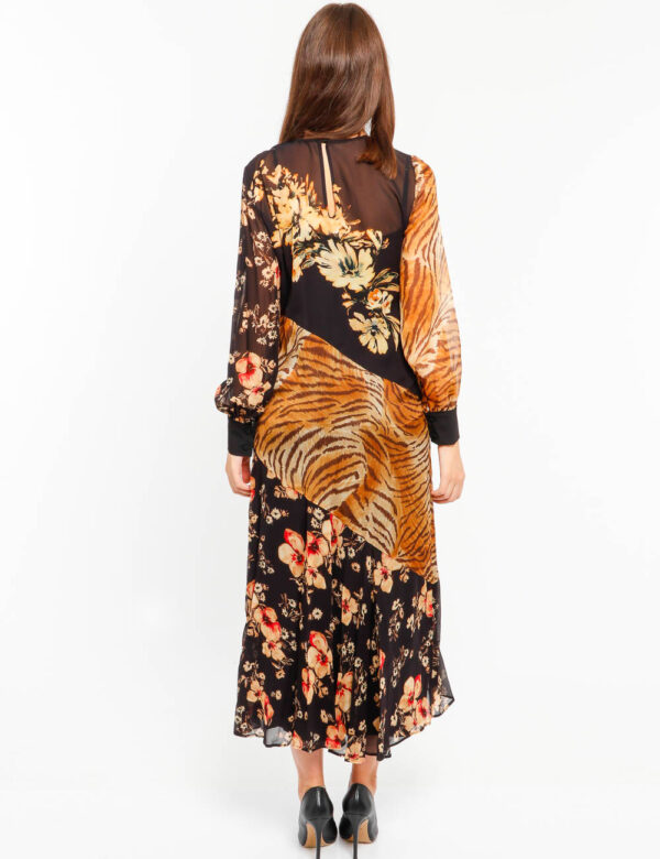 Vestito Twin Set a maniche lunghe - Tessuto 1: 100% viscosa - tessuto 2: 100% viscosa - tessuto 3: 100% seta - Fodera: 100%