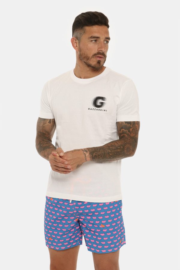 T-shirt Gazzarrini bianco - COMPOSIZIONE E VESTIBILITÀ:100% cotoneIl modello è alto 178 cm e indossa la taglia L. La vestib