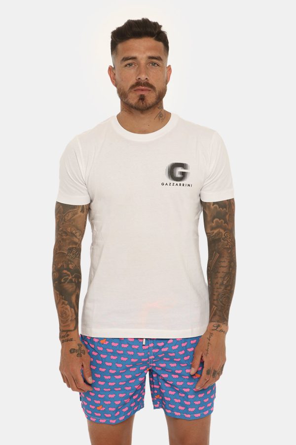 T-shirt Gazzarrini bianco - COMPOSIZIONE E VESTIBILITÀ:100% cotoneIl modello è alto 178 cm e indossa la taglia L. La vestib