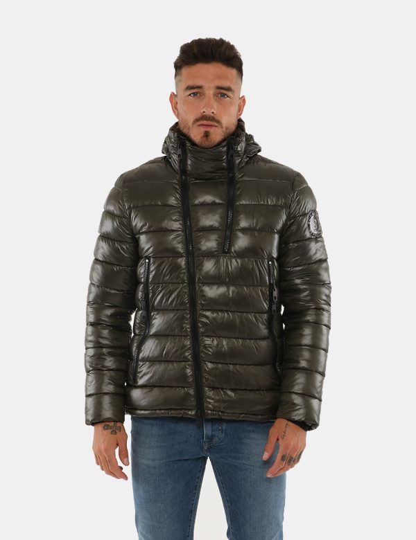 Piumino Scervino con cappuccio e multi zip - 100% poliestereIl modello indossa la taglia L e la vestibilità del capo è regol
