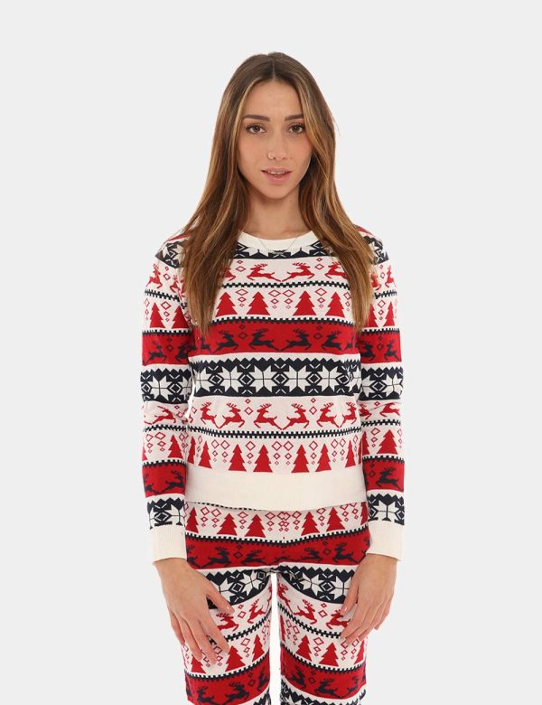 Maglia Only fantasia natalizia con completo - 88% poliestere 12% nylonLa modella indossa la taglia S e la vestibilità del ca
