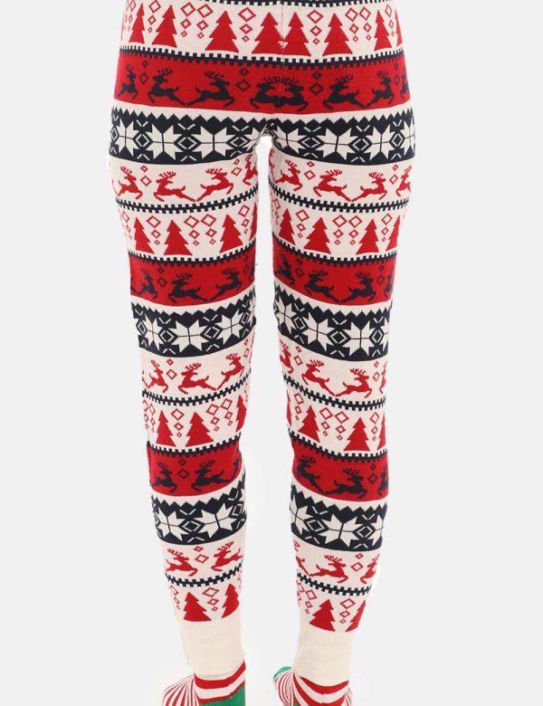 Pantalone Only fantasia natalizia con completo - 88% poliestere 12% nylonLa modella indossa la taglia S e la vestibilità del