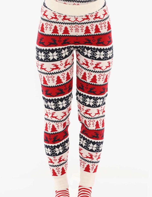 Pantalone Only fantasia natalizia con completo - 88% poliestere 12% nylonLa modella indossa la taglia S e la vestibilità del