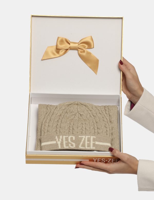 Set cappello sciarpa Yes Zee rosa beige tortora - COMPOSIZIONE E VESTIBILITÀ:40% poliestere 38% viscosa 15% poliammidica 7%