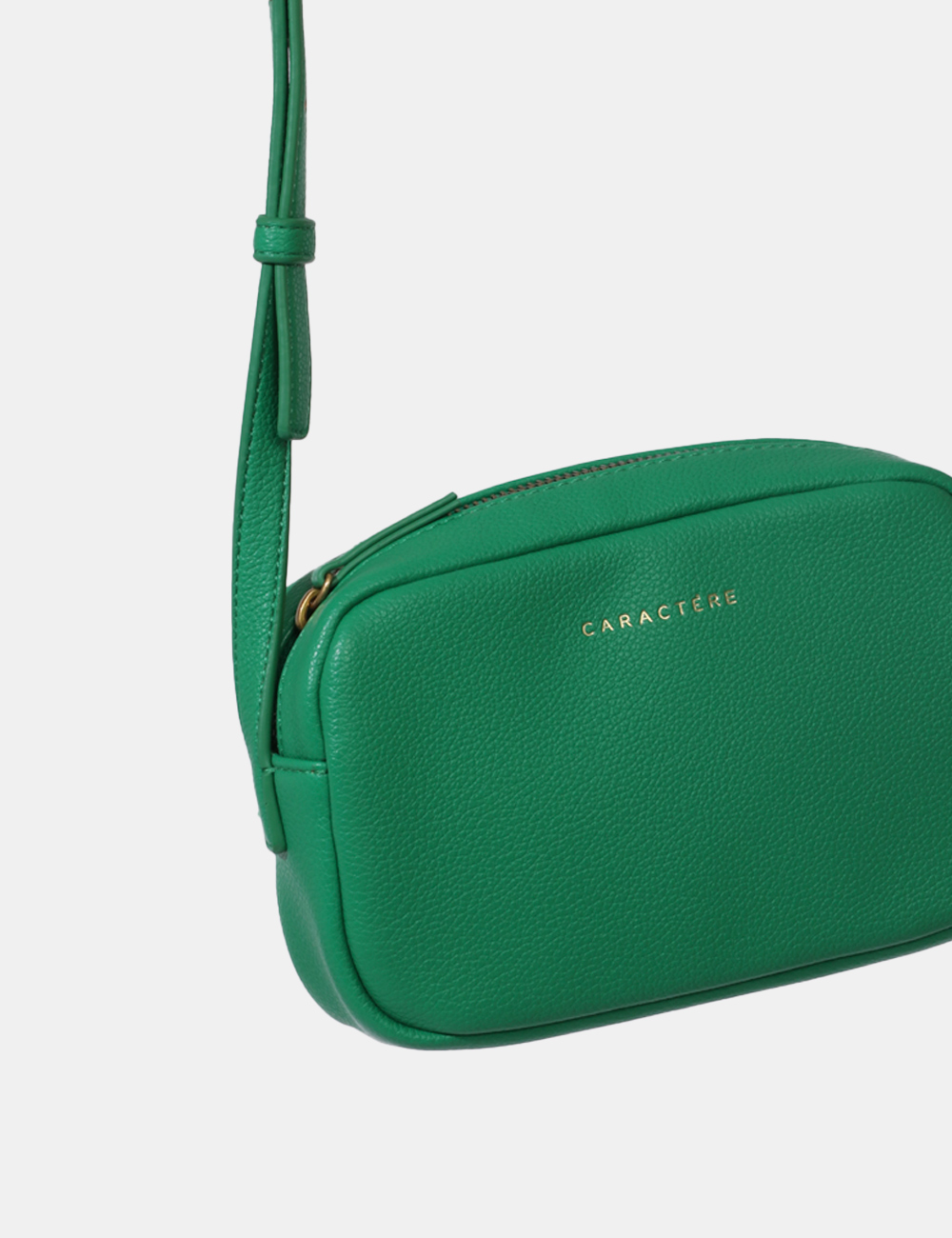 Z202E0-020A-SU_VERDE_PE24_3 Borsa Caractere Verde - Borsa a tracolla di piccole dimensioni in simil pelle ed in total verde. La bag si compone di unico