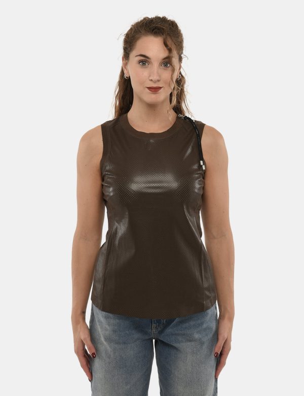 Top Pinko traforato in ecopelle - 100% poliestereLa modella indossa la taglia S è alta 170 cm e la vestibilità è regolare. L