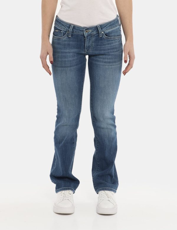 Jeans Pepe Jeans blu denim - COMPOSIZIONE E VESTIBILITÀ:82,5% cotone 8% poliestere 8% viscosa 1,5% elastaneLa modella è alta