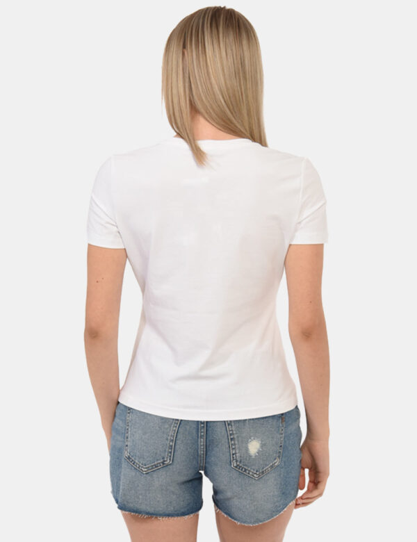 T-shirt Fracomina Bianco - T-shirt su base bianca con stilizzata stampa Paris in nero e rosso. La vestibilità è morbida e re