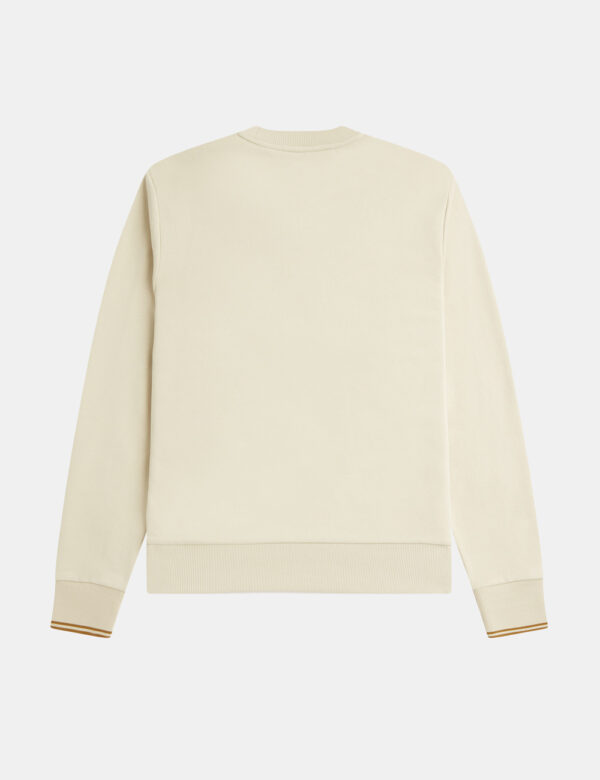 Felpa Fred Perry Beige - Felpa classica in total beige intenso con logo brand ricamato ad altezza cuore. La vestibilità è mo
