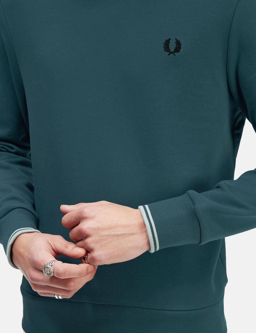 Felpa fred perry verde on sale