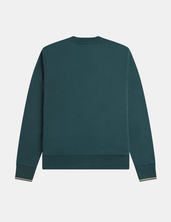 Felpa Fred Perry Verde - Felpa classica in total verde intenso con logo brand ricamato ad altezza cuore. La vestibilità è mo