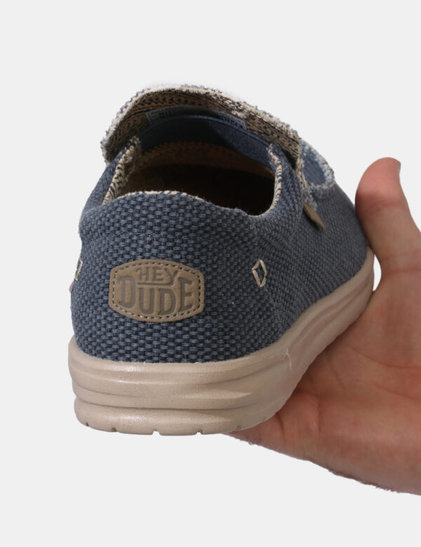 Scarpe Heydude Blu - Scarpe simil mocassino in tessuto blu denim e corda. L'indossatura è comoda e confortevole. Ideali per
