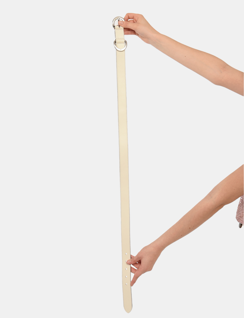 K60K610361-SU_YBI_PE24_4 Cintura Calvin Klein Bianco - Cintura in simil cuoio in total bianco panna con logo brand in metallo. L'indossatura è pratic