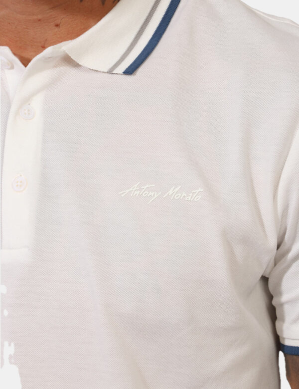Polo Antony Morato Bianco - Polo classica in total bianco con logo brand stampa ad altezza cuore in tono su tono. Presente c