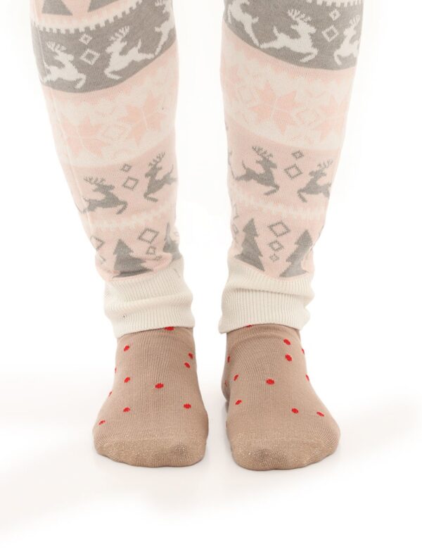Pantalone Only fantasia natalizia con completo - 88% poliestere 12% nylonLa modella indossa la taglia S e la vestibilità del