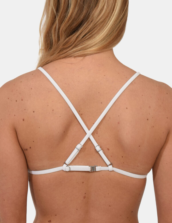 Top Sundek Rosa - Costume modello bikini a triangolo semirigido su base rosa pastello con bordatura bianca. La vestibilità è