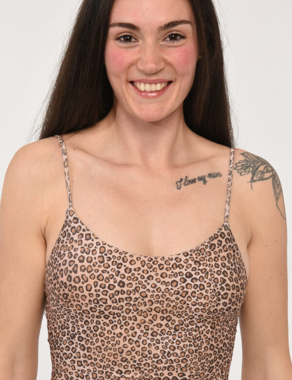 Costume intero Sundek Marrone - Costume intero in total animalier con coppa semirigida. Presenti spalline strette e scollo s