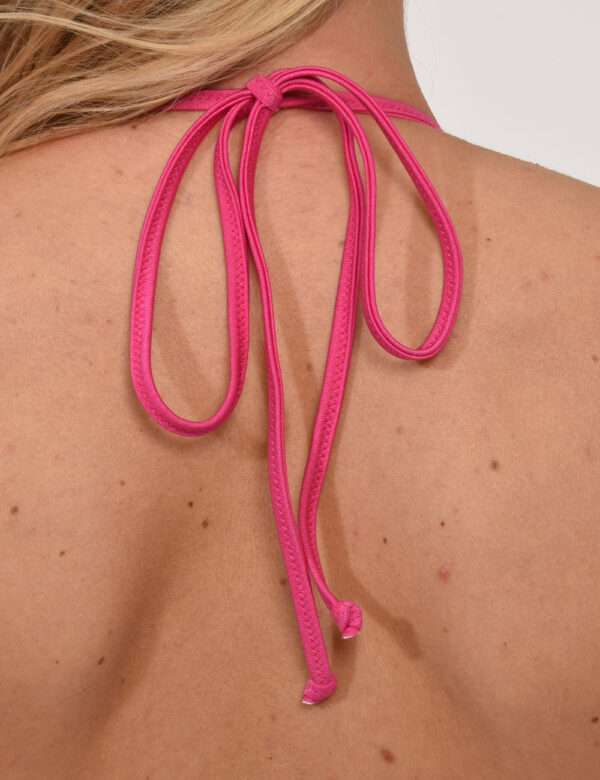 Costume Sundek Oro - Costume modello bikini a triangolo più slip sgambato su base oro e bordatura rosa shocking. La vestibil