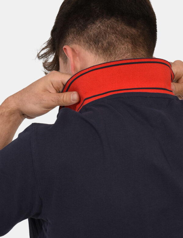 Polo U.S. Polo Assn. Blu - Polo classica in total blu navy intenso con patch logo brand ricamato in rosso ad altezza cuore,