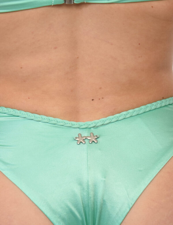 Slip F**K Verde - Costume modello slip brasiliana in total verde acquamarina. La vestibilità è morbida e regolabile grazie a