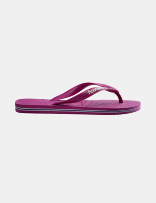 Infradito Havaianas Rosa - Ciabatte modello infradito in total rosa shocking con stringa a Y coordinata e logo brand Brasile