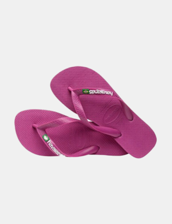Infradito Havaianas Rosa - Ciabatte modello infradito in total rosa shocking con stringa a Y coordinata e logo brand Brasile