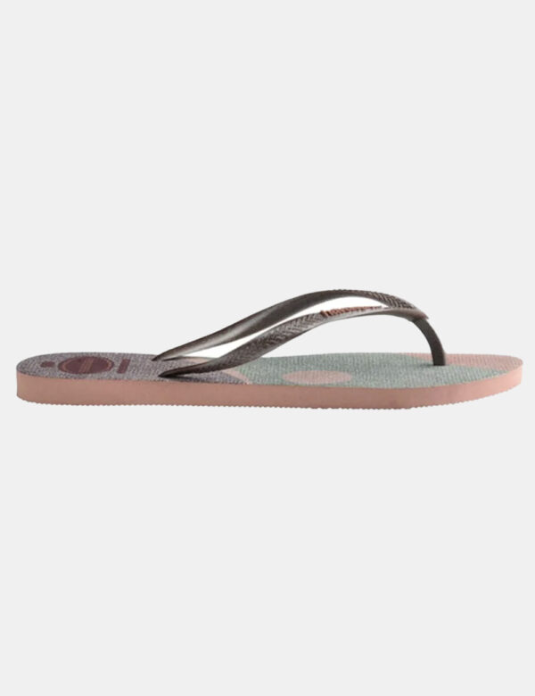 Infradito Havaianas Fantasia - Ciabatte modello infradito in varie tonalità di rosa e verde più brillantini con stringa a Y