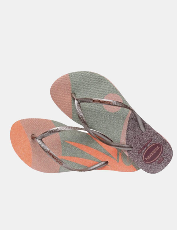 Infradito Havaianas Fantasia - Ciabatte modello infradito in varie tonalità di rosa e verde più brillantini con stringa a Y