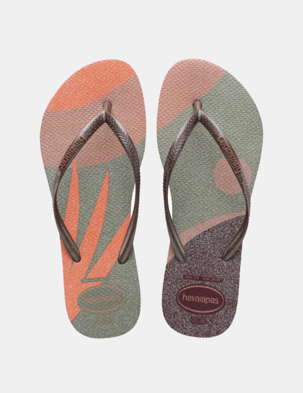 Infradito Havaianas Fantasia - Ciabatte modello infradito in varie tonalità di rosa e verde più brillantini con stringa a Y