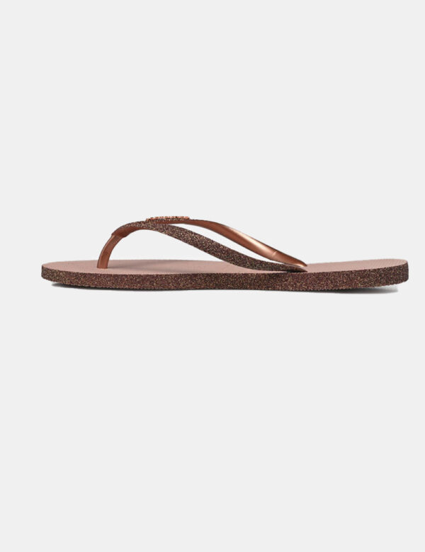 Infradito Havaianas Marrone - Ciabatte modello infradito in total marrone con stringa a Y coordinata e glitterata. La calzat