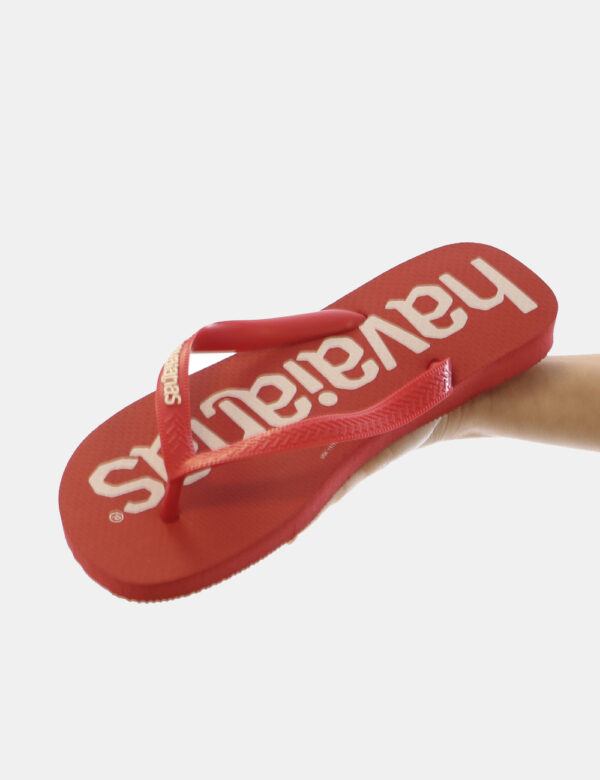 Infradito Havaianas Rosso - Ciabatte modello infradito in total rosso con logo brand bianco più stringa a Y coordinata. La c