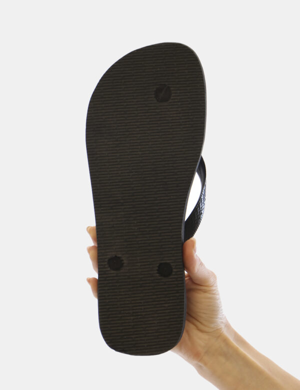 Infradito Havaianas Nero - Ciabatte modello infradito su base nera con stampa rose e teschi in bianco e rosso più stringa a