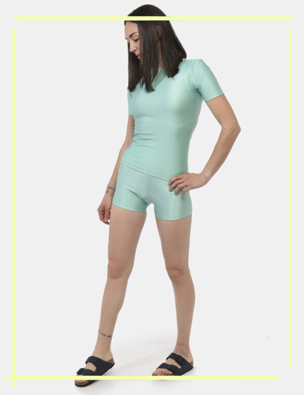 Shorts F**K Verde - Shorts modello elasticizzato in total verde acquamarina. La vestibilità è morbida e regolabile grazie ad