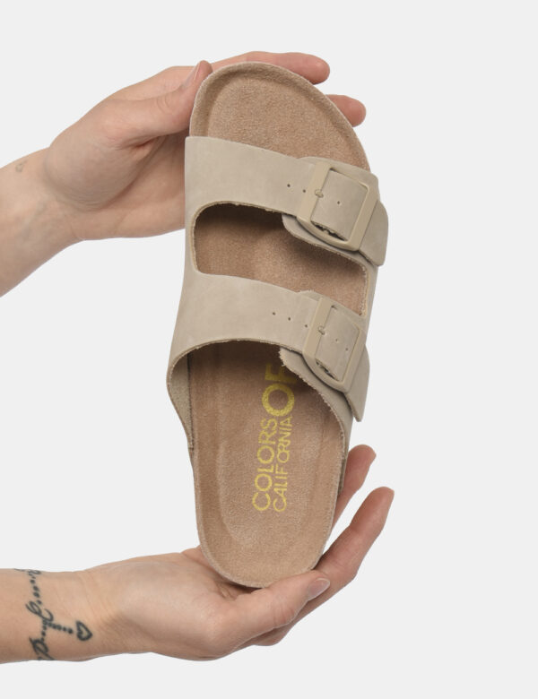 Ciabatte Colors Of California Beige - Ciabatte su base marrone con doppia fascia beige regolabile da cinturino. Le dita sono