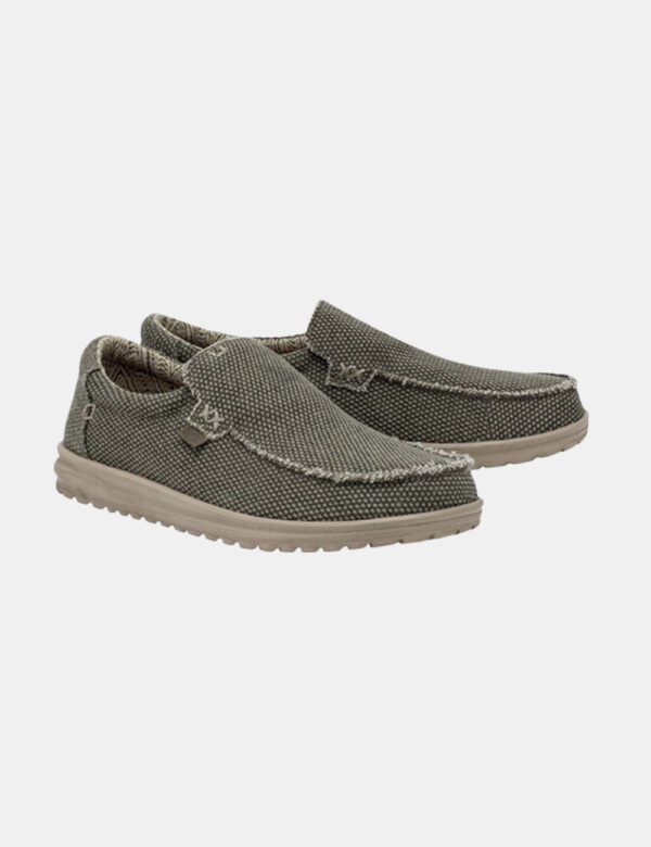Scarpe Heydude Verde - Scarpe simil mocassino in tessuto verde. L'indossatura è comoda e confortevole. Ideali per occasioni