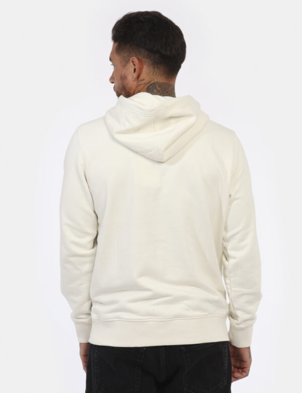 Felpa CALVIN KLEIN Bianco - Felpa classica con cappuccio in total bianco panna con piccolo patch logo brand ad altezza cuore