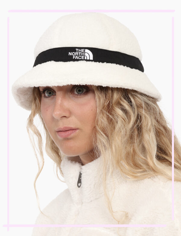 Cappello The North Face Bianco - Bucket hat con logo TNF sul fronte ricamato con filo bianco su striscia di tessuto nera. In