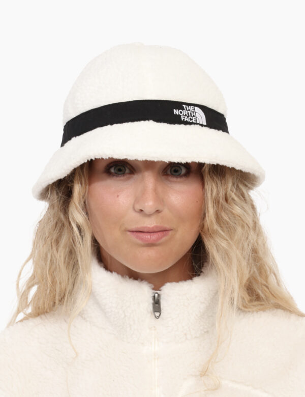 Cappello The North Face Bianco - Bucket hat con logo TNF sul fronte ricamato con filo bianco su striscia di tessuto nera. In