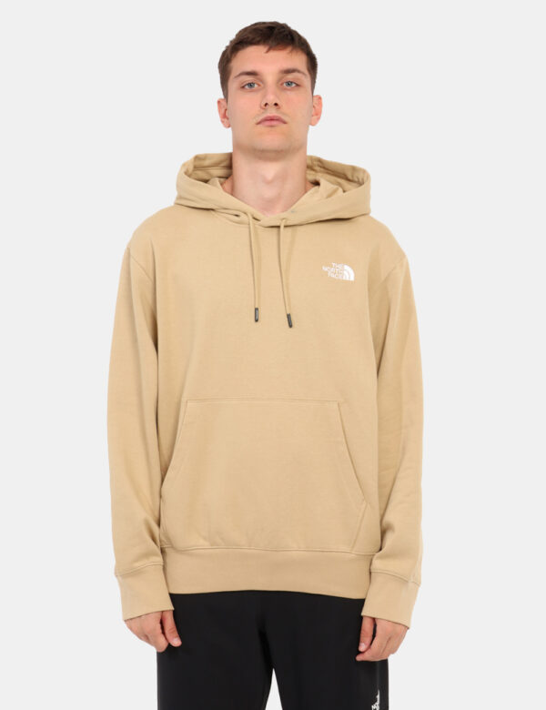Felpa The North Face Beige - Felpa color sabbia con logo ricamato bianco sul lato sinistro. Presenta un cappuccio con coulis