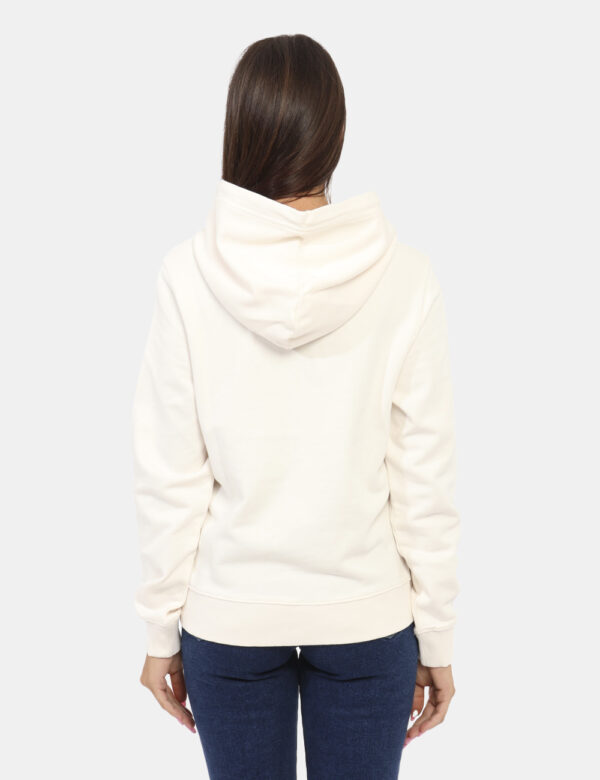 Felpa TOMMY HILFIGER Bianco - Felpa classica con cappuccio in total bianco panna con stampa logo brand più polsini e tascone