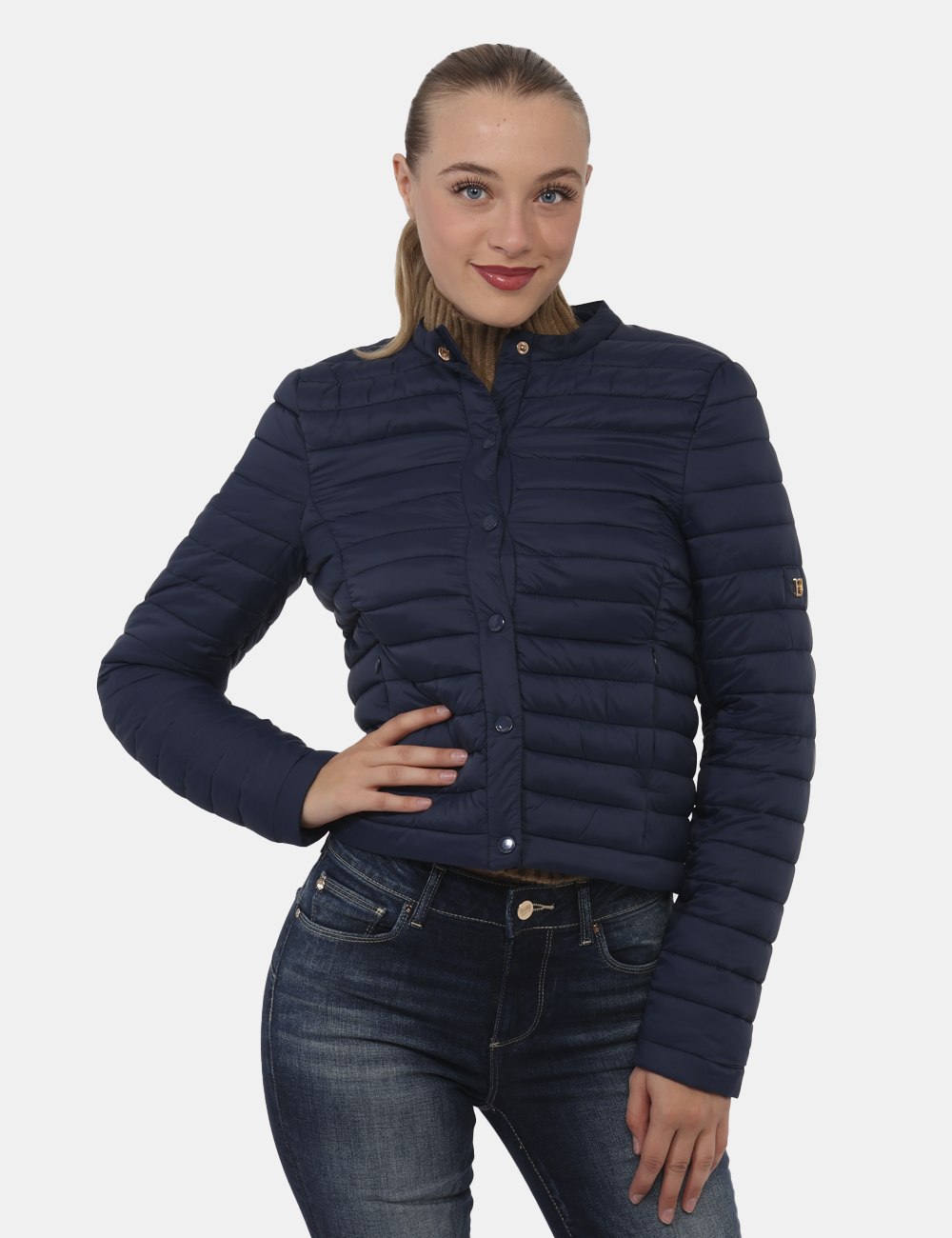 Piumino corto blu deals